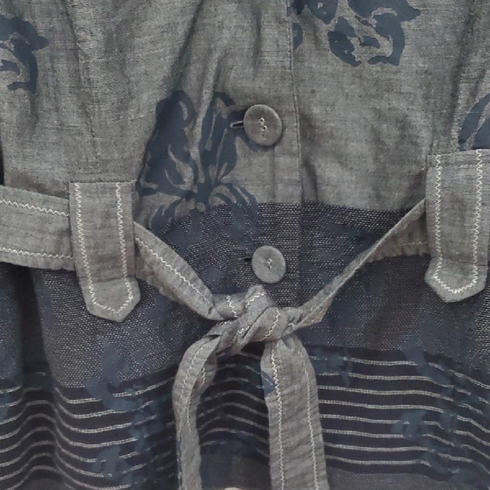 Coldwater Creek Women's Navy Floral Belted Blazer 10p - Picture 5 of 16